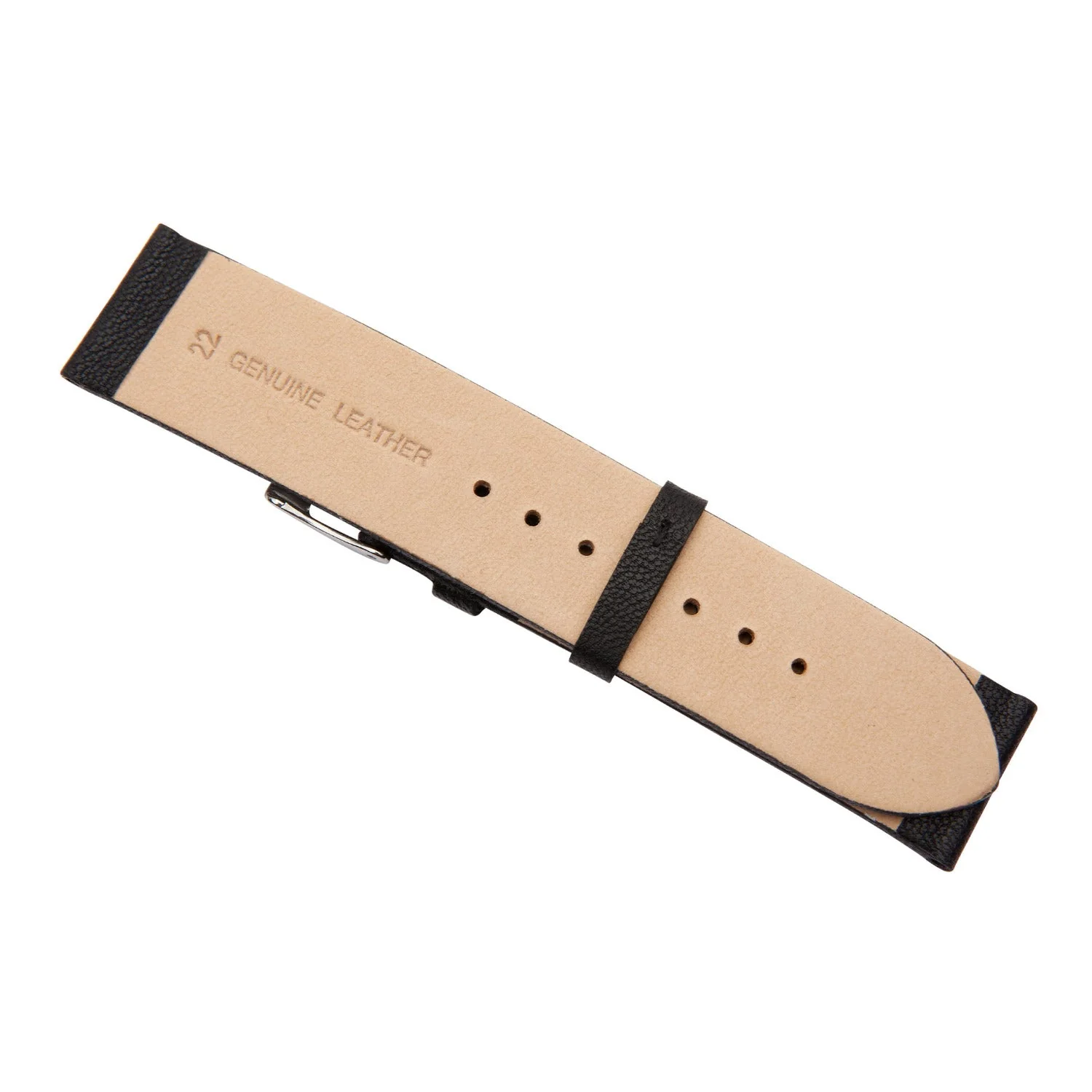Black Lambskin Leather Watch Band - Image 3