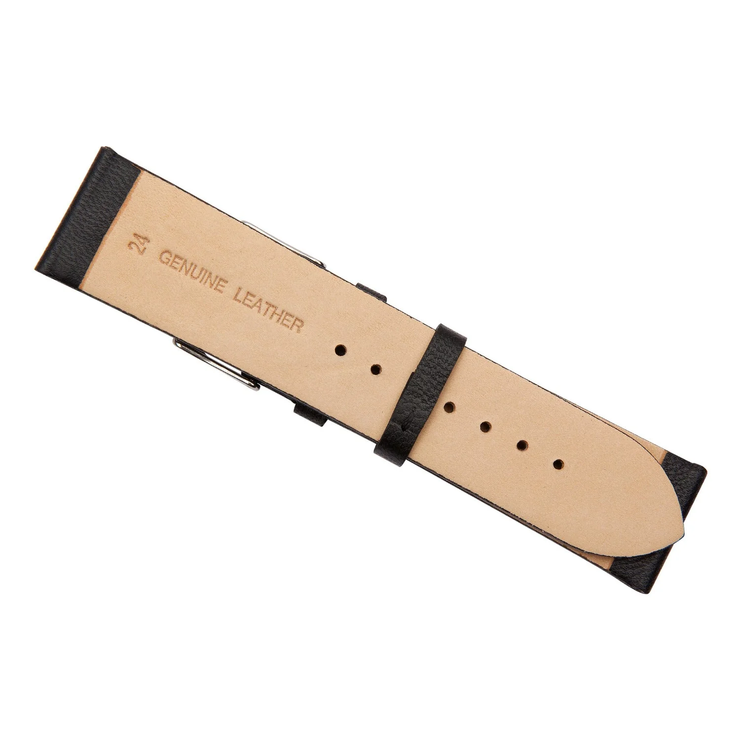 Black Lambskin Leather Watch Band - Image 7
