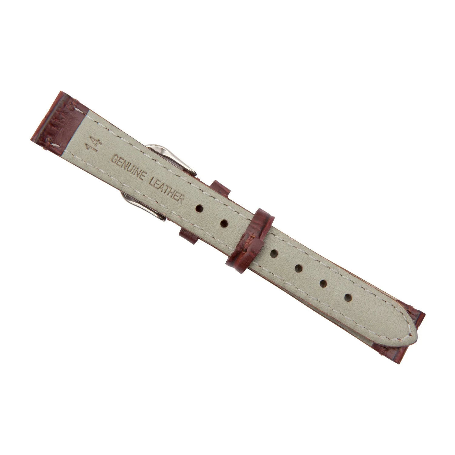 Brown Luxury Crocodile Grain Leather Watch Band - Image 3