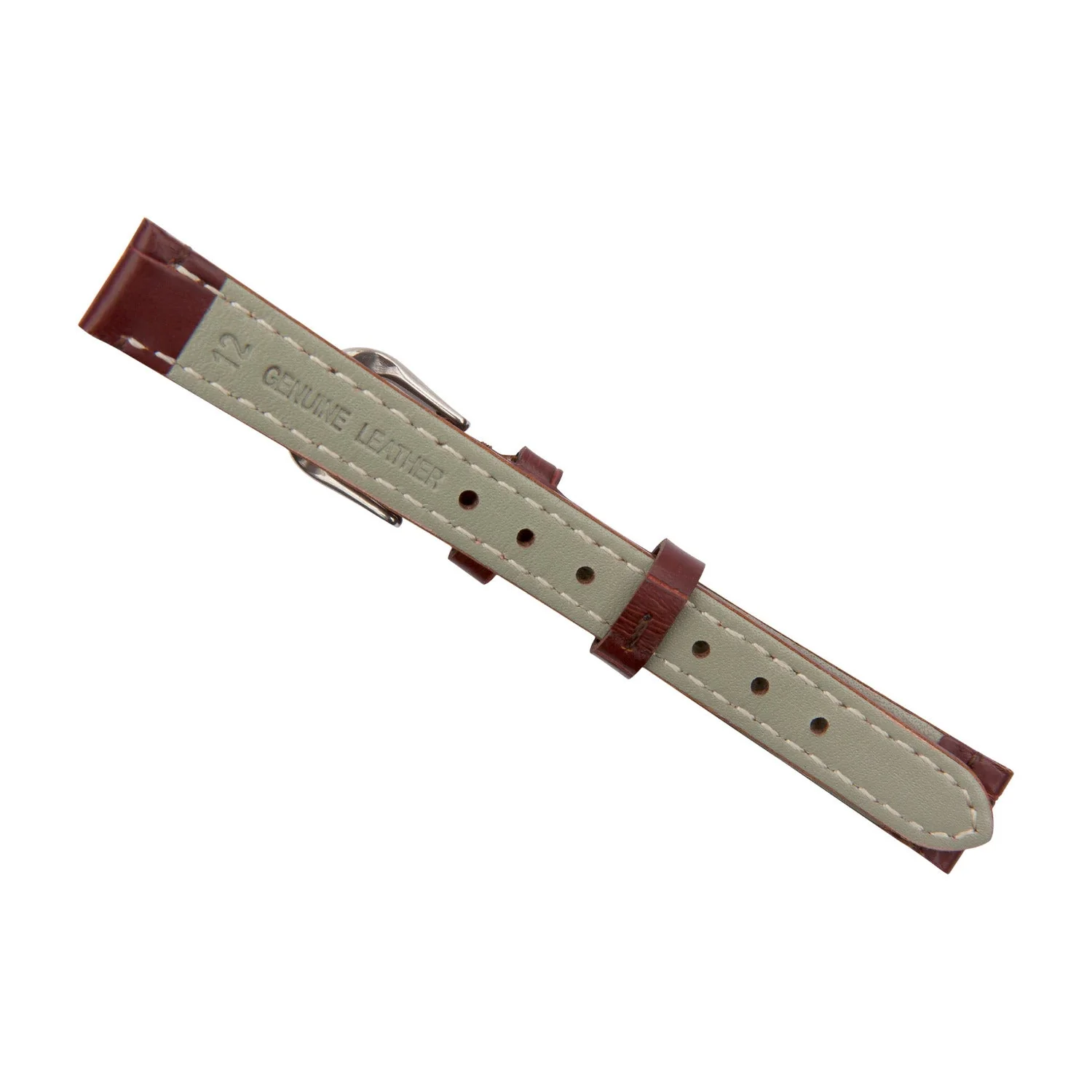 Brown Luxury Crocodile Grain Leather Watch Band - Image 4