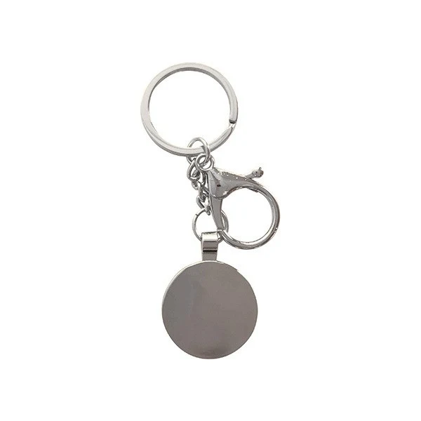 Silver Polished Metal Circle Keyring - Image 2