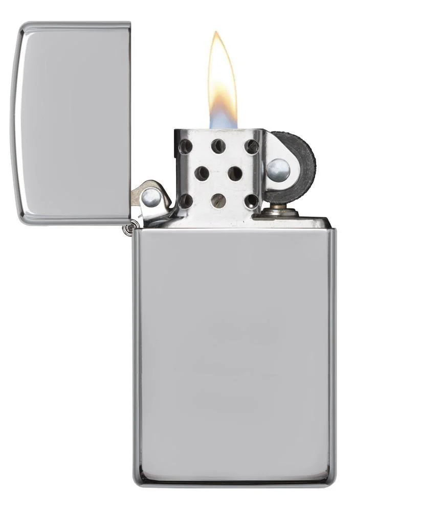 High Polish Chrome Windproof Lighter - Image 4