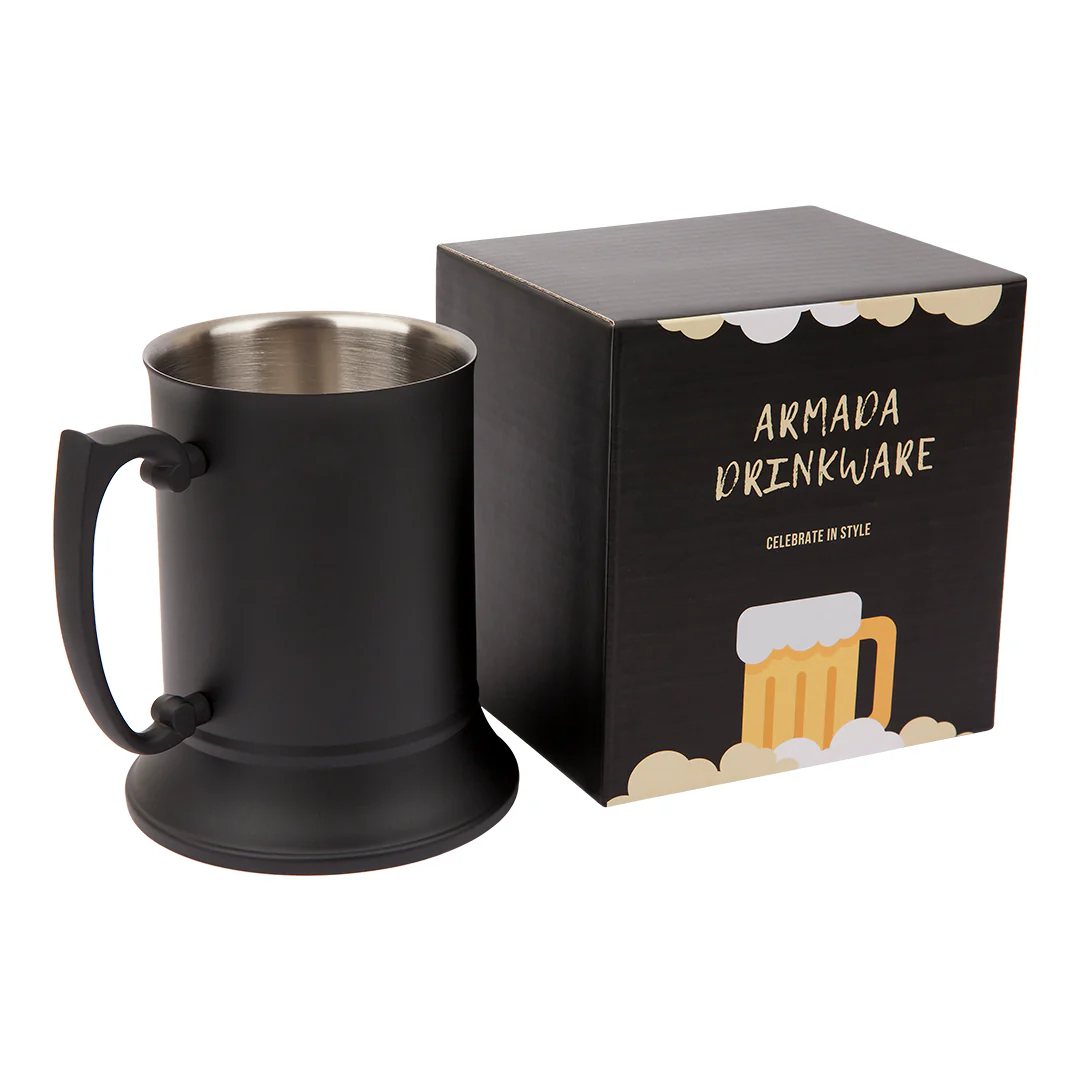 Matte Black Tankard - Stainless Steel - Add Personalisation - Image 2