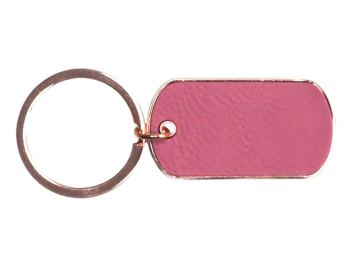 Pink Faux Leather Keyring