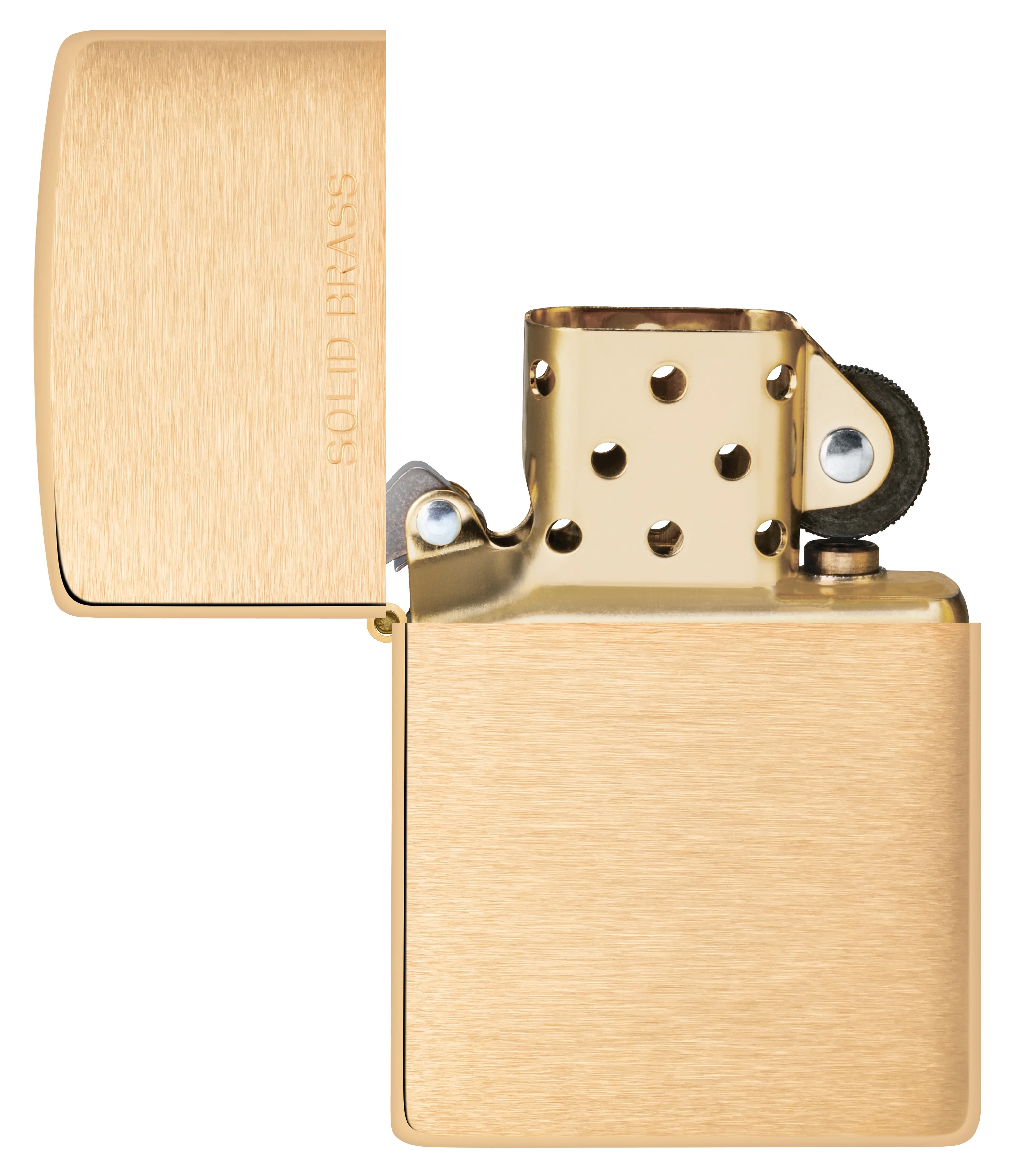 Zippo Brushed Brass Lighter - Image 7